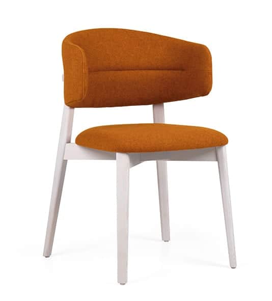 DESIGN CHAIR WITH ORANGE UPHOLSTERY